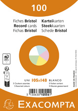 EXACOMPTA Fiches bristol, A6, uni, blanc