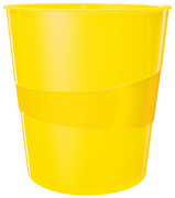 LEITZ Corbeille à papier WOW, en plastique, 15 litres, jaune