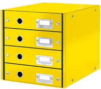 LEITZ Bloc de classement Click & Store WOW, 4 tiroirs, jaune