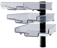 Hansa Colonne pivotante avec 3 bacs à courrier, noir