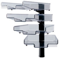 Hansa Colonne pivotante avec 4 bacs à courrier, noir