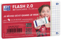 Oxford Fiches bristol FLASH 2.0, A7, quadrillé, blanc