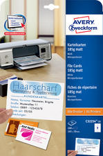 AVERY Zweckform Fiches bristol, 105 x 70 mm, blanc