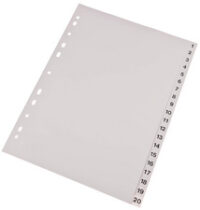proOFFICE Intercalaires en plastique, numériques, A4