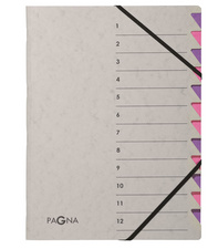 PAGNA Trieur "Easy Grey", A4, 12 compartiments, gris / lilas