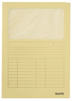 LEITZ Chemise à fenêtre, format A4, carton, jaune, 160 g/m2