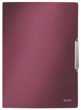LEITZ Chemise à élastique Style, A4, PP, rouge grenat