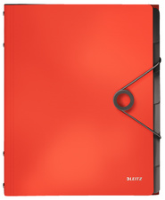 LEITZ Trieur Solid, A4, pp, 6 compartiments, rouge clair