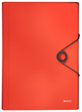 LEITZ Trieur ménager Solid, A4, PP, 6 compartiments, rouge