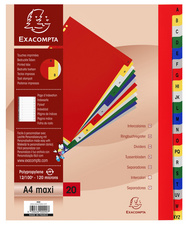EXACOMPTA Intercalaires en plastique, A-Z, A4+, 20 touches