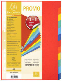 EXACOMPTA Intercalaires en carton, A4, 12 touches, promo 1+1