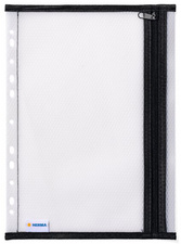 HERMA Pochette à fermeture à zip, perforée, A4, noir