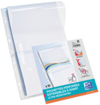 Oxford Pochettes perforées à soufflet, A4, PVC, 0,3 mm