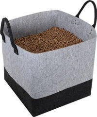 EDA Sac pour pellets, en feutre, 60 litres, gris/noir