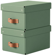 LEITZ Boîte de rangement Puro, carton, 7 L, set de 2, vert