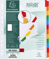 EXACOMPTA Intercalaires en carton, A4 Maxi, 12 touches