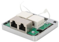 DIGITUS Boîtier en saillie Cat.6A, 2 x RJ45, blindé, argent