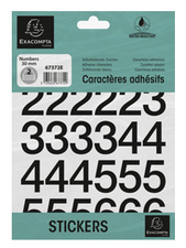 EXACOMPTA Chiffres auto-adhésifs 0-9, 30 mm, noir