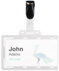pavo Porte-badge, avec clip, 54 x 86 mm, transparent