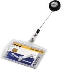 DURABLE Porte-badge, rigide, avec porte-carte, 85 x 54 mm