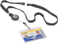 DURABLE Lacet textile 10 avec enrouleur, noir