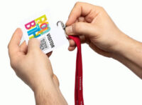 DURABLE Badge visiteur "VISITOR BADGE", film, blanc