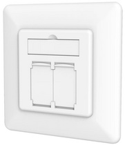 DIGITUS Unterputzdose Kat. 6A, Klasse EA, 2x RJ45, reinweiß