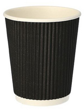 STARPAK Gobelet en carton "Ripple Wall", 0,2 l, noir