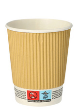 PAPSTAR Gobelet en carton "pure" Ripple Wall, 0,4 l, beige
