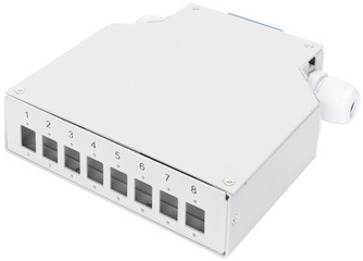DIGITUS Boîte d'épissure pour rails DIN, pour 8 LC/DX, gris – Image 2