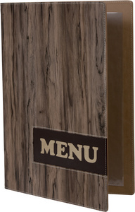 Securit Protège-menus DESIGN WOOD, A4, marron