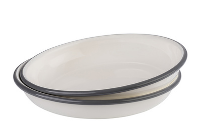 APS Assiette creuse émaillée, diamètre: 220 mm, set de 2
