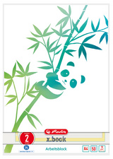 herlitz Bloc de cours GREENline A4, 50 feuilles, réglure 2
