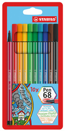 STABILO Feutre Pen 68, étui en carton de 10