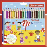 STABILO Crayon de couleur Trio long, corps large, étui de 24