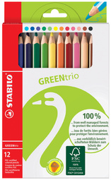STABILO Crayon de couleur GREENtrio, épais, étui en carton