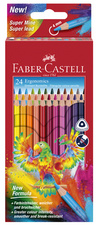 FABER-CASTELL Crayons de couleur triangulaires, étui de 24