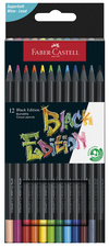 FABER-CASTELL Crayon de couleur Black Edition, étui de 12
