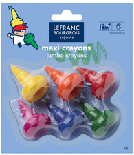 LEFRANC BOURGEOIS Baby crayons, étui de 6, ergonomiques