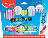 Maped Feutre COLOR'PEPS LONG LIFE, étui carton de 18
