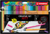 STABILO Set créatif point 88/Pen 68 ARTY, étui carton de 36