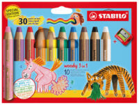STABILO Crayon multi-talents woody 3 en 1, étui de 10 30 ans