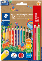 STAEDTLER Crayon de couleur Noris super jumbo, 10+2