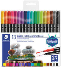 STAEDTLER Feutre double pointe permanent, étui de 18