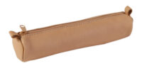 Clairefontaine Trousse petite ronde, cuir naturel