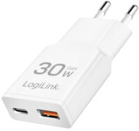 LogiLink Chargeur secteur USB, 1x USB-C (PD), 1x USB-A (QC)