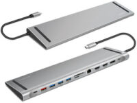 LogiLink USB 3.2 (Gen 2) Docking Station, 12-Port, silber