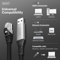 DIGITUS Câble Ethernet USB 3.2, USB-A - RJ45 mâle, 3 m – Image 3