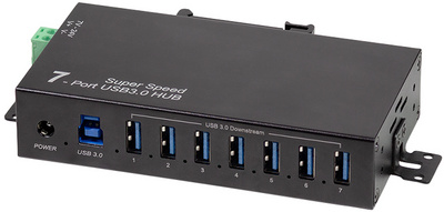 LogiLink Hub industriel USB 3.0, 7 ports, noir