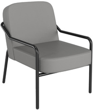 PAPERFLOW Fauteuil visiteur MEDSO RUND M, simili-cuir, gris